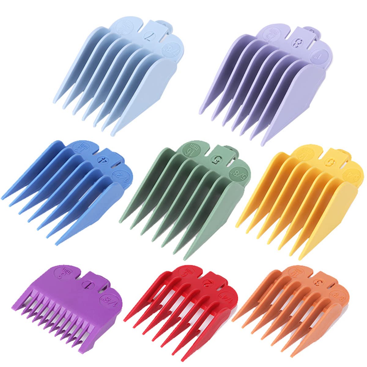 HASTHIP 8Pcs Professional Hair Clipper Limit Combs Trimmer Guards Set Cutting Guides Fit for Most Electric Clippers with Organizer Case HASTHIP 8Pcs Professional Hair Clipper Limit Combs Trimmer Guards Set Cutting Guides Fit for Most Electric Clippers with Organizer Case